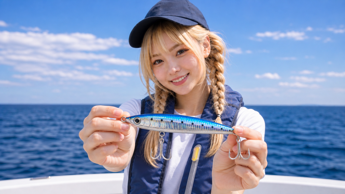 カツオキャスティングで投げるルアー重量を合わせるイメージ