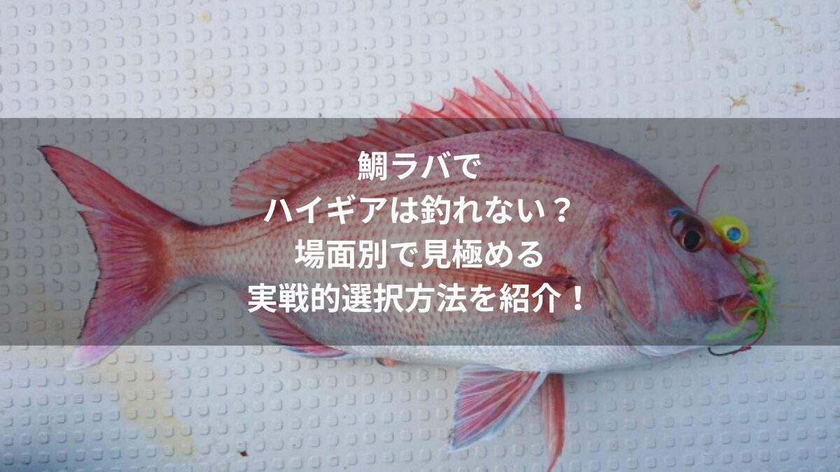 鯛ラバでハイギアは釣れない？場面別で見極める実戦的選択方法を紹介！